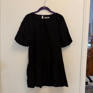 Steve Madden Black Ruched Mini Dress | Short Sleeve | Size Small